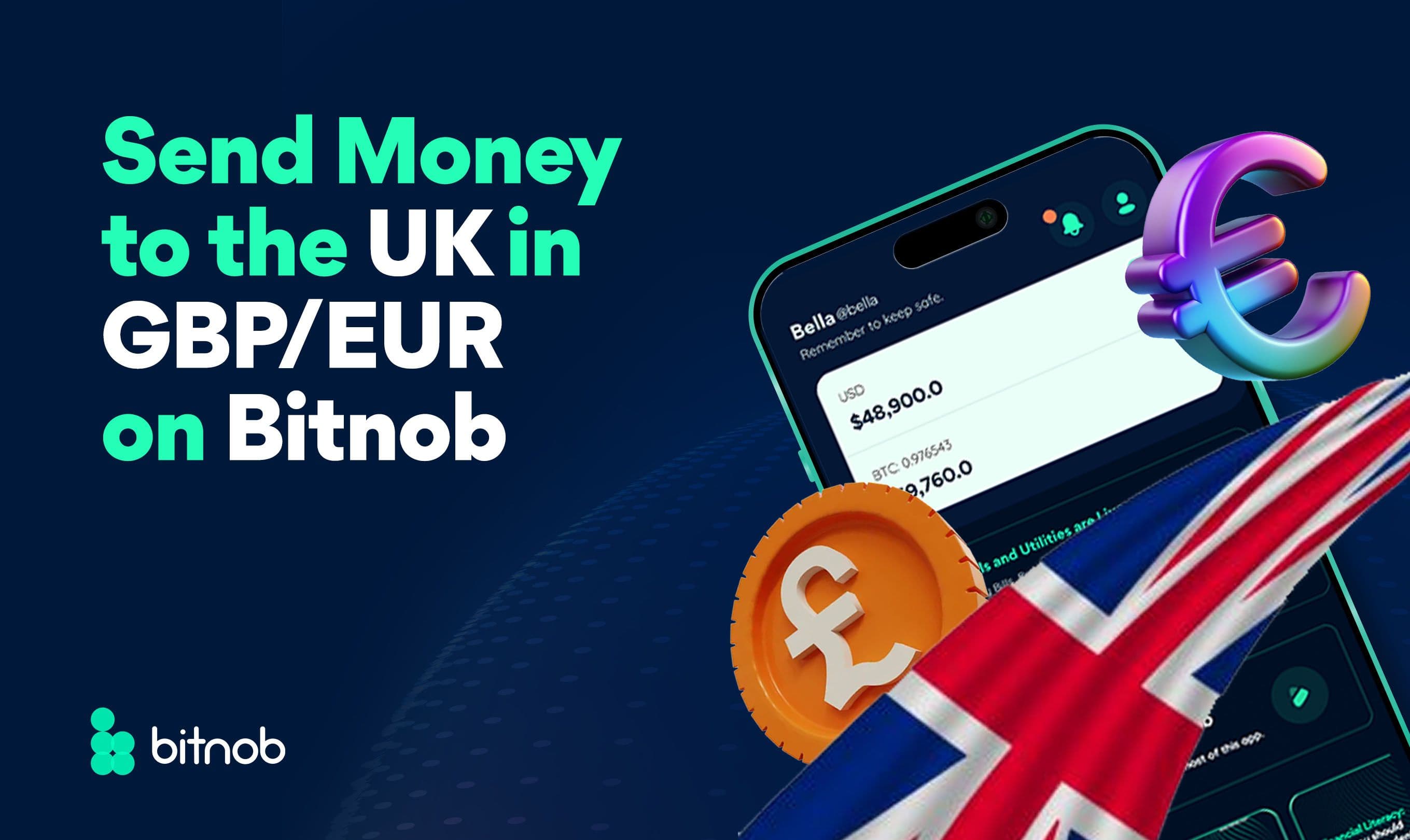 Send Money to the UK in GBP and EUR On Bitnob
